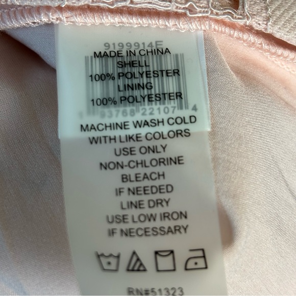 Vince Camuto Lace Floral Design Mini Dress with Tie Belt Lined Pink Size 6 - Picture 8 of 11